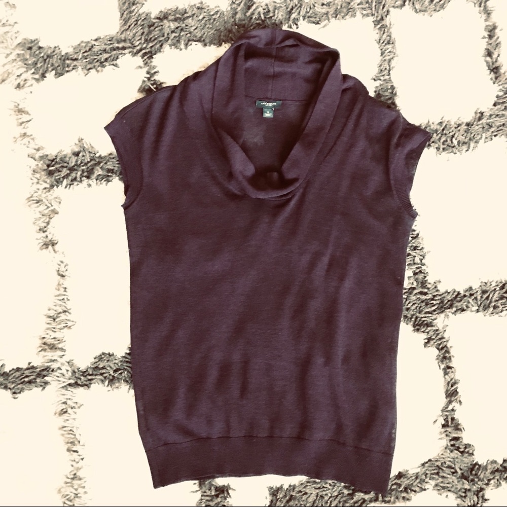 Merino wool cowl neck sleeveless sweater